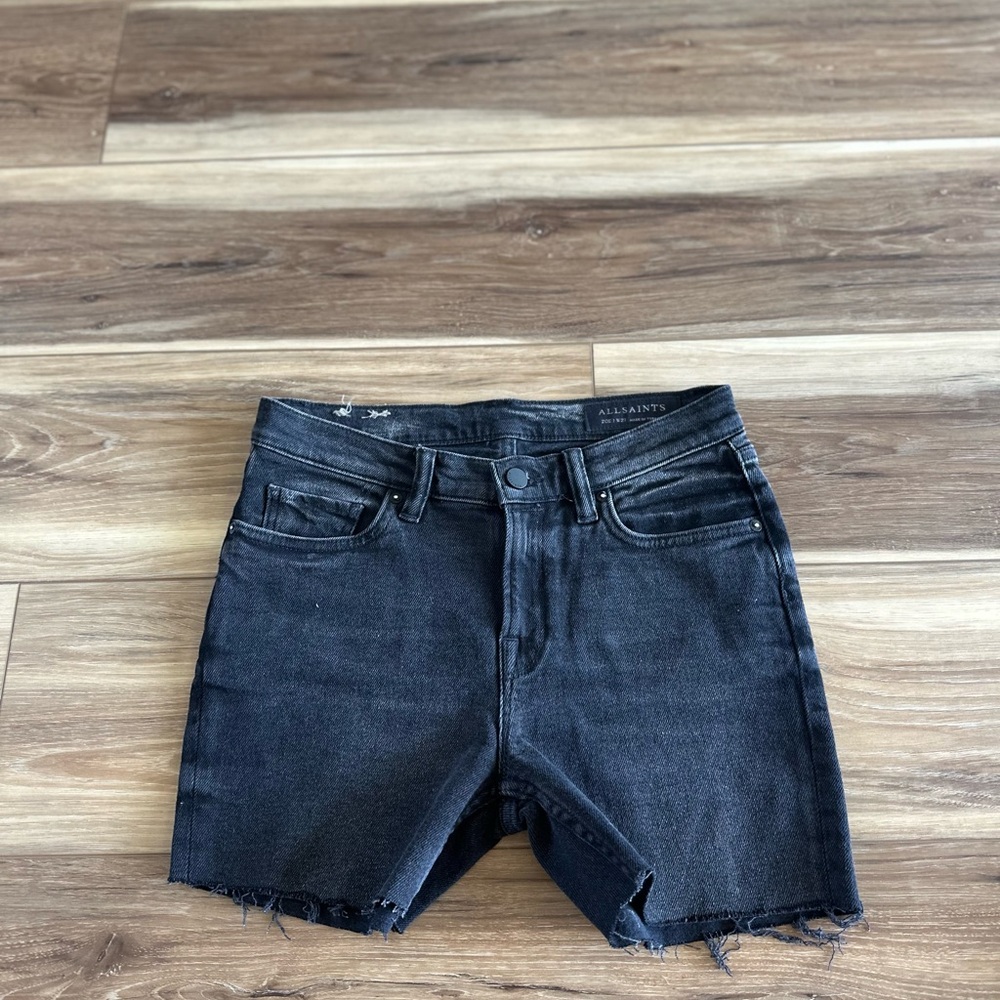 All Saints Black Jean Shorts